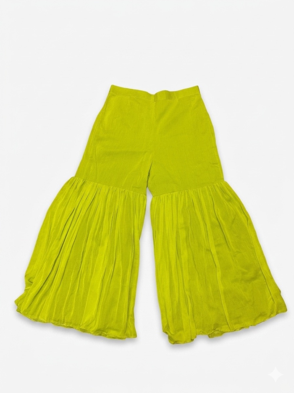 Dopamine Dream Bright Lime Pleated Wide-Leg Pants - Picture 2 of 3
